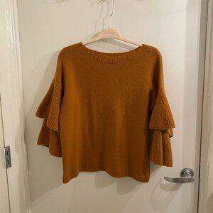 Madewell 3/4 Bell Sleeve Soft Pullover Sweater - Burnt Orange